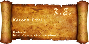 Katona Edvin névjegykártya